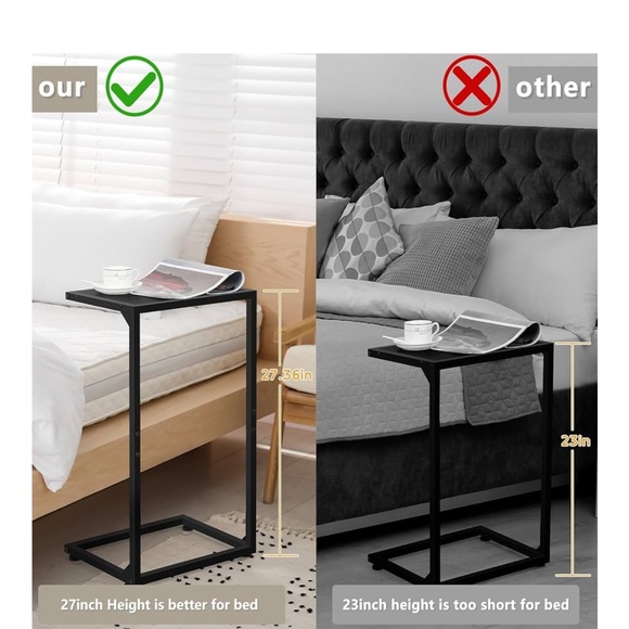 Black Metal Side Table - Picture 2 of 5